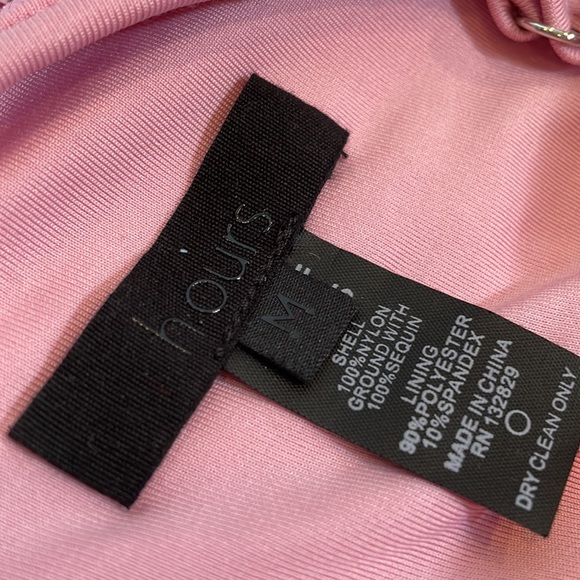 H:ours Amias Dress Size M NWT Pink Sequins Sparkle - Picture 13 of 16